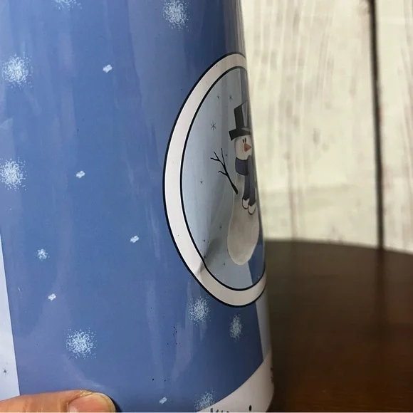 Snowman Themed Blue and White Thermos unused eventhough old 24-30oz - Picture 6 of 13